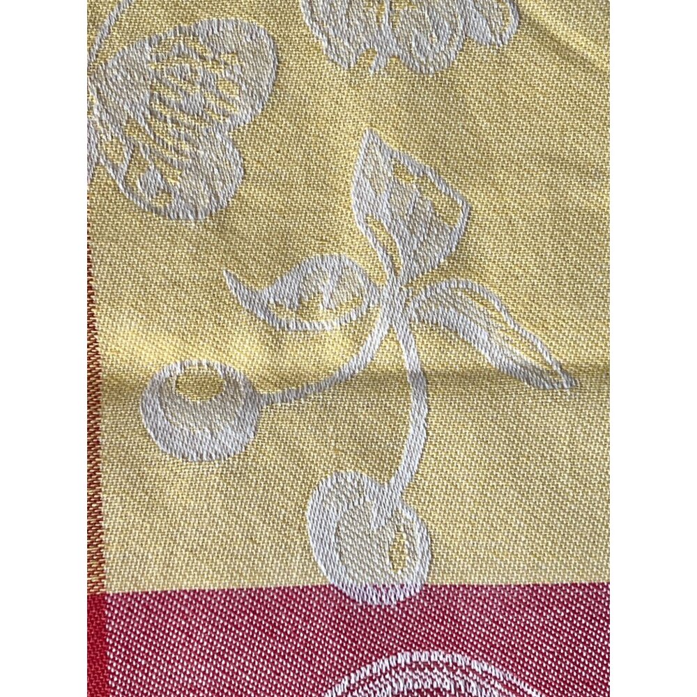 Mango Home Cotton Woven Jacquard Dish Towel NWT 28x18 Cherries Butterflies Gift - Picture 9 of 9